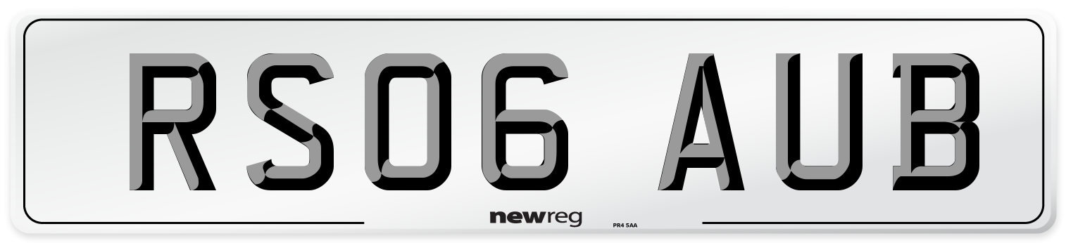 RS06 AUB Number Plate from New Reg